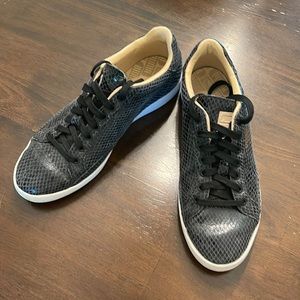 Puma Match Sneaker - Black Snakeskin print - Gold Details - Women’s 8